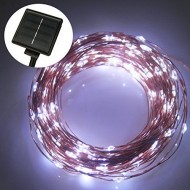 LED vianočné osvetlenie  MINI drôtik, 12m - 100LED, solárne, IP44, studená biela